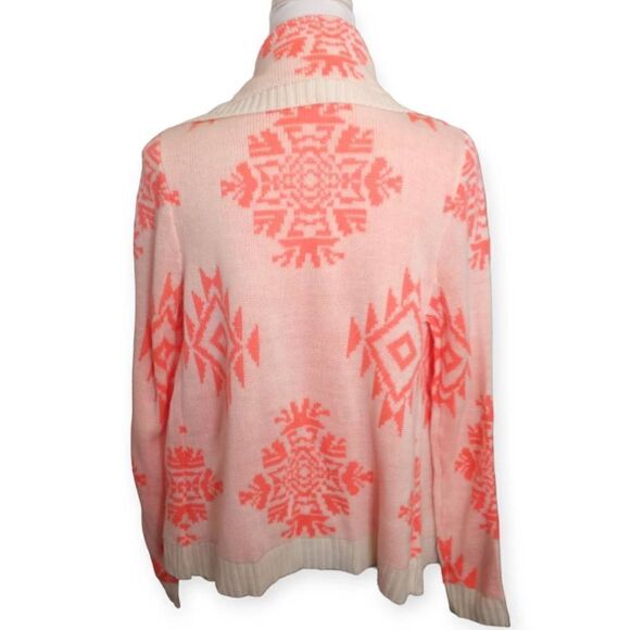 CHARLOTTE RUSSE HOT PINK & CREAM CARDIGAN SZ.M EUC - Picture 4 of 7